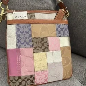 バッグ Coach Multi Color Suede Bag Pouch Set バッグ Coach Multi Color Suede Bag Pouch Set Coach Patchwork